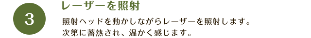 レーザーを照射